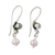 Cultured pearl dangle earrings, 'Three-Petaled Blossom in Pink' - Pale Pink Cultured Pearl and 950 Silver Dangle Earrings