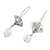 Cultured pearl dangle earrings, 'Hill Tribe Cool' - Cultured Pearl Hill Tribe Silver Dangle Earrings