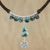Beaded silver Y necklace, 'Hill Tribe Wheel' - Brown Macrame Necklace with Beads and 950 Silver (image 2b) thumbail