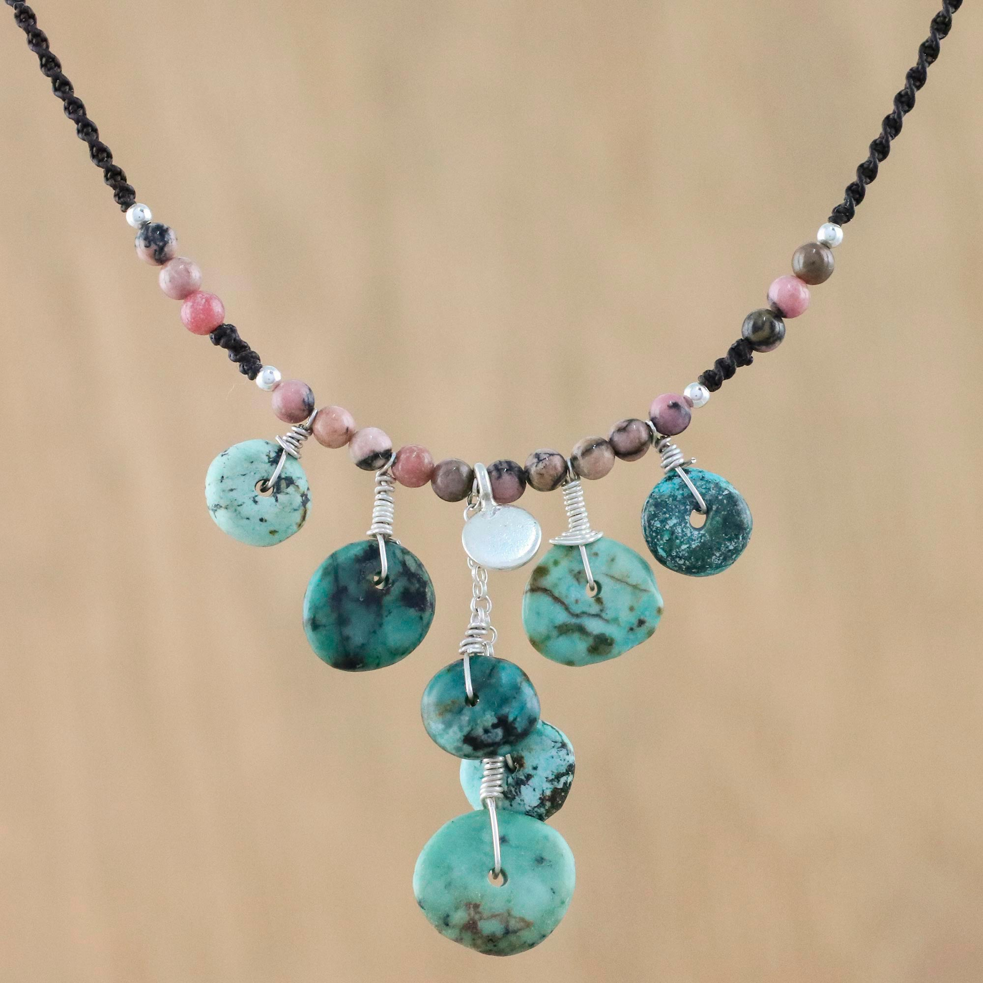 Natural stone necklace jewelry, Anniversary gift Designer Necklace beads Birthday gift Turquoise stone necklace