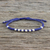 Silver beaded cord bracelet, 'Hill Tribe Ultramarine' - Ultramarine Cord Bracelet with 950 Silver Beads (image 2) thumbail