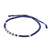 Silver beaded cord bracelet, 'Hill Tribe Ultramarine' - Ultramarine Cord Bracelet with 950 Silver Beads (image 2c) thumbail