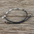 Silver beaded cord charm bracelet, 'Bohemian Life in Black' - Bohemian Black Cord and 950 Silver Beaded Bracelet (image 2b) thumbail