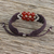 Carnelian beaded pendant bracelet, 'Smart Scarlet' - Carnelian Bead Pendant Bracelet with 950 Silver Accents (image 2b) thumbail