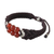 Carnelian beaded pendant bracelet, 'Smart Scarlet' - Carnelian Bead Pendant Bracelet with 950 Silver Accents (image 2c) thumbail