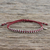 Silver beaded cord bracelet, 'Bohemian Life in Crimson' - Hand Crafted Cord Bracelet in Red with 950 Silver (image 2b) thumbail