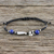 Lapis lazuli and silver pendant bracelet, 'Hill Tribe Twist' - Beaded 950 Silver and Lapis Lazuli Cord Bracelet (image 2) thumbail