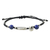 Lapis lazuli and silver pendant bracelet, 'Hill Tribe Twist' - Beaded 950 Silver and Lapis Lazuli Cord Bracelet thumbail