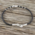 Silver beaded cord bracelet, 'Knot Me' - Unique 950 Silver Knot Bracelet on Black Braided Cords (image 2b) thumbail