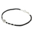 Silver beaded cord bracelet, 'Knot Me' - Unique 950 Silver Knot Bracelet on Black Braided Cords (image 2c) thumbail