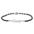 Silver beaded cord bracelet, 'Knot Me' - Unique 950 Silver Knot Bracelet on Black Braided Cords (image 2d) thumbail