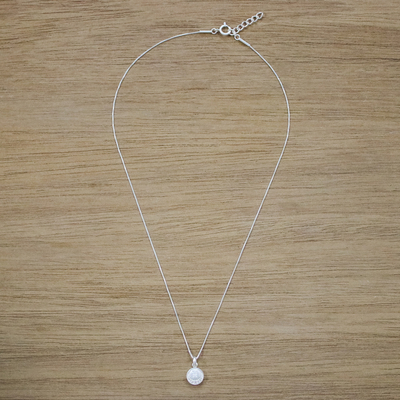 Sterling silver pendant necklace, 'Zodiac Charm Gemini' - Thai Sterling Silver Cubic Zirconia Gemini Pendant Necklace