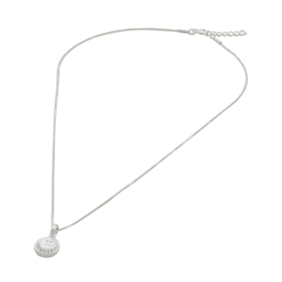 Collar colgante de plata esterlina - Collar con colgante de geminis de circonita cúbica de plata esterlina tailandesa