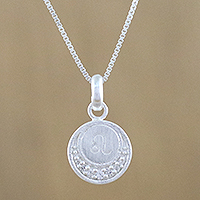 Sterling silver pendant necklace, 'Zodiac Charm Leo' - Thai Sterling Silver Cubic Zirconia Leo Pendant Necklace