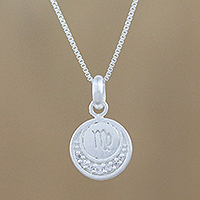 Sterling silver pendant necklace, 'Zodiac Charm Virgo' - Thai Sterling Silver and Cubic Zirconia Virgo Necklace
