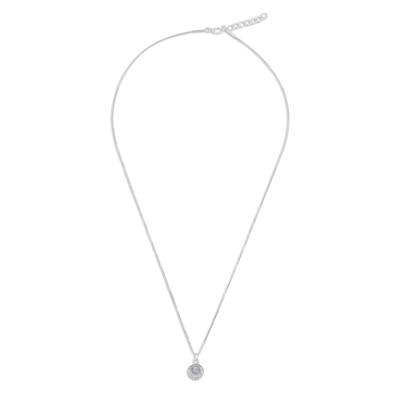 Sterling silver pendant necklace, 'Zodiac Charm Scorpio' - Thai Sterling Silver Cubic Zirconia Scorpio Symbol Necklace