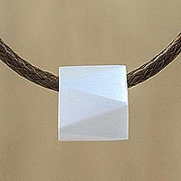 Men's sterling silver pendant necklace, 'Geometric Charm' - Men's Sterling Silver Pendant Necklace from Thailand