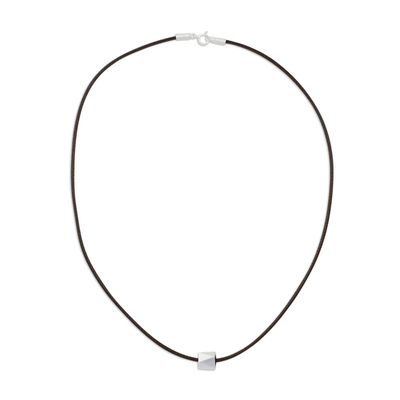 Men's sterling silver pendant necklace, 'Geometric Charm' - Men's Sterling Silver Pendant Necklace from Thailand