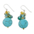 Calcite beaded dangle earrings, 'Blue Circles' - Blue Calcite and Glass Bead Dangle Earrings from Thailand (image 2c) thumbail