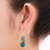 Serpentine and quartz beaded dangle earrings, 'Fun Circles in Teal' - Serpentine and Quartz Dangle Earrings from Thailand (image 2d) thumbail