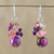 Quartz beaded dangle earrings, 'Lovely Blend in Pink' - Pink Quartz and Glass Bead Dangle Earrings from Thailand (image 2) thumbail