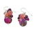Quartz beaded dangle earrings, 'Lovely Blend in Pink' - Pink Quartz and Glass Bead Dangle Earrings from Thailand (image 2d) thumbail