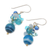 Quartz beaded dangle earrings, 'Lovely Blend in Blue' - Blue Quartz and Glass Bead Dangle Earrings from Thailand