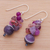 Quartz and amethyst beaded dangle earrings, 'Lovely Blend in Purple' - Purple Quartz and Amethyst Dangle Earrings from Thailand (image 2b) thumbail