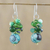 Quartz beaded dangle earrings, 'Lovely Blend in Green' - Green Quartz and Glass Bead Dangle Earrings from Thailand (image 2) thumbail