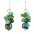 Quartz beaded dangle earrings, 'Lovely Blend in Green' - Green Quartz and Glass Bead Dangle Earrings from Thailand thumbail