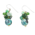 Quartz beaded dangle earrings, 'Lovely Blend in Green' - Green Quartz and Glass Bead Dangle Earrings from Thailand (image 2c) thumbail