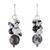 Quartz and onyx dangle earrings, 'Lovely Blend in Black' - Quartz and Onyx Dangle Earrings from Thailand thumbail