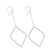 Sterling silver dangle earrings, 'Breezy Diamond' - High Polish Sterling Silver Diamond Shaped Dangle Earrings