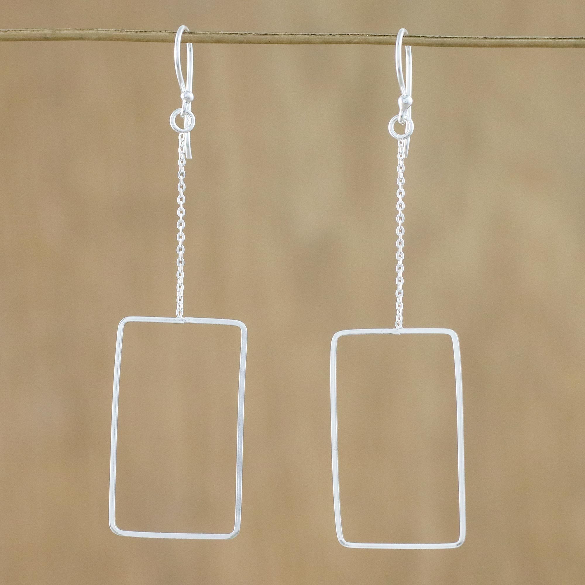 rectangle dangle earrings