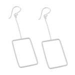 Sterling silver dangle earrings, 'Breezy Rectangle' - Sterling Silver Rectangular Dangle Earrings from Thailand