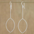 Sterling silver dangle earrings, 'Breezy Oval' - Thai Artisan Crafted Sterling Silver Oval Dangle Earrings