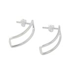 Sterling silver drop earrings, 'Heavenly Rectangles' - Thai Sterling Silver Rectangular Outline Drop Earrings