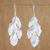 Sterling silver dangle earrings, 'Fronds' - Thai Sterling Silver Dangle Earrings with Leaf Design