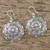 Silver dangle earrings, 'Lanna Welcome' - Round Floral Motif Earrings in 950 Hill Tribe Silver (image 2b) thumbail