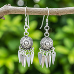 Sterling silver chandelier earrings, 'Chiang Mai Glisten' - Artisan Crafted Sterling Silver Earrings from Thailand