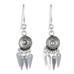 Sterling silver chandelier earrings, 'Chiang Mai Glisten' - Artisan Crafted Sterling Silver Earrings from Thailand