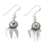 Sterling silver chandelier earrings, 'Chiang Mai Glisten' - Artisan Crafted Sterling Silver Earrings from Thailand
