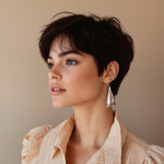 Silver dangle earrings, 'Exotic Triangles' - Triangular Karen Silver Dangle Earrings from Thailand