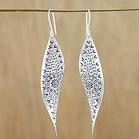 Silver dangle earrings, 'Gentle Breeze'