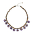 Tiger's eye and amethyst beaded necklace, 'Tiny Flowers in Purple' - Tiger's Eye and Amethyst Beaded Necklace from Thailand
