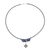 Lapis lazuli pendant necklace, 'Hill Tribe Snowflake' - Blue Lapis and Quartz Necklace with 950 Silver Pendant