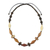 Halskette aus Holz- und Kokosnussschalenperlen - Lange Perlenkette aus Holz und Kokosnussschalen aus Thailand