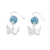 Chalcedony dangle earrings, 'Butterfly Paradise' - Chalcedony and Sterling Silver Butterfly Dangle Earrings