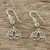 Pyrite dangle earrings, 'Lotus Gleam' - Pyrite and Sterling Silver Lotus Dangle Earrings (image 2b) thumbail