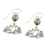 Pyrite dangle earrings, 'Lotus Gleam' - Pyrite and Sterling Silver Lotus Dangle Earrings (image 2c) thumbail